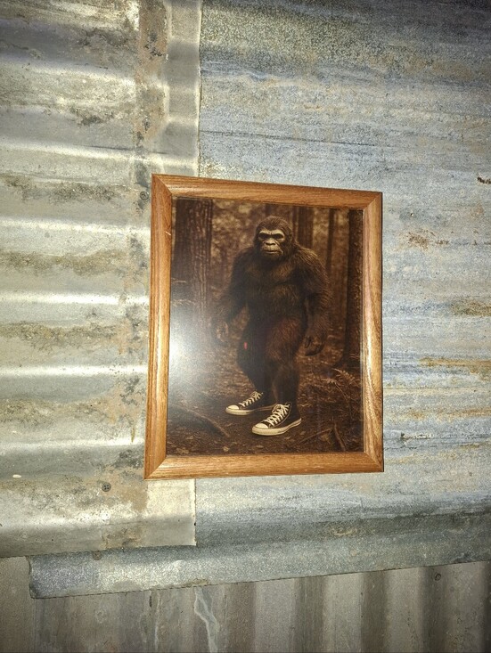 Other - Bigfoot In Chuck Taylors Vintage Framed Photograph By Neon Nicho